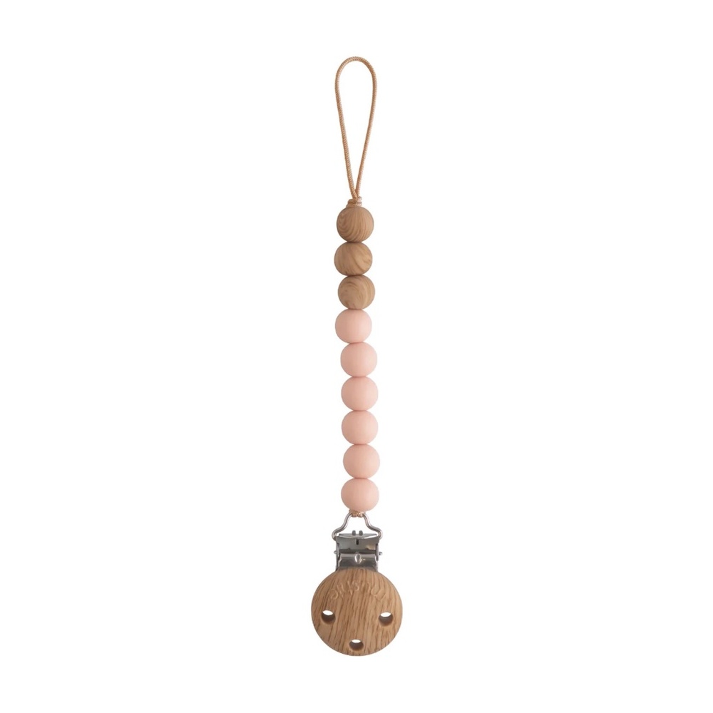 Mushie Eva Silicone Pacifier Clip Blush Modern Neutral Baby NWT